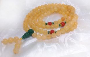 Prayer mala 108 beads , Topaz(12mm)