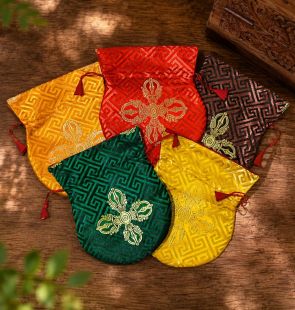 Nepal Double Dorje Mala Bag(Orange Yellow)